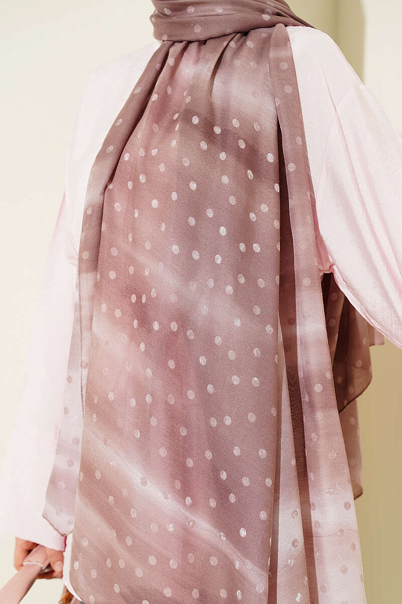 Polka Dot Ombre Shawl - Latte