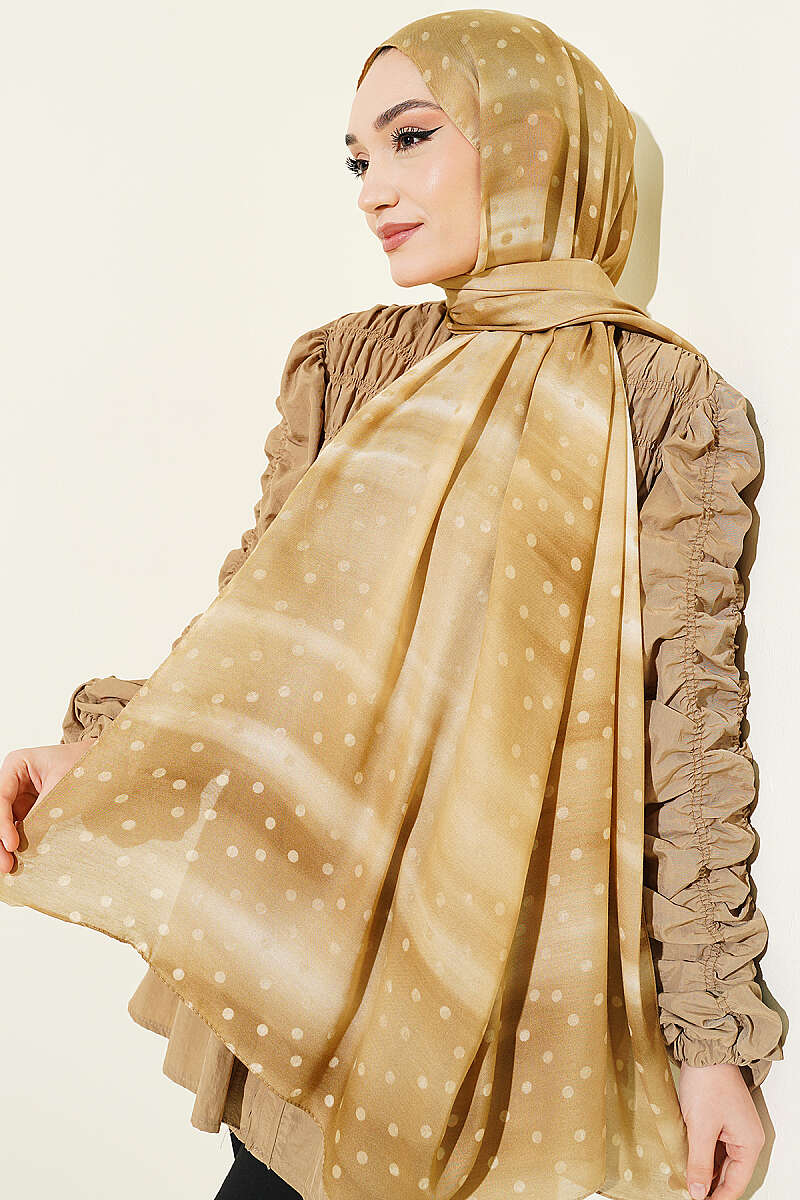 Polka Dot Ombre Shawl - Chickpea