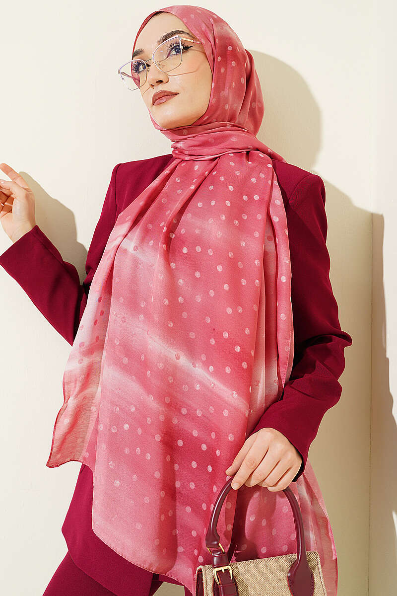 Polka Dot Ombre Shawl - Pink