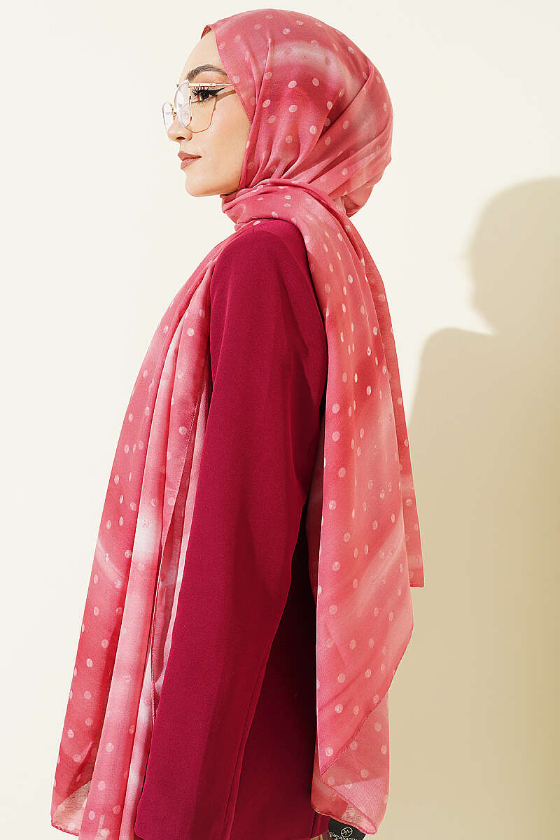 Polka Dot Ombre Shawl - Pink