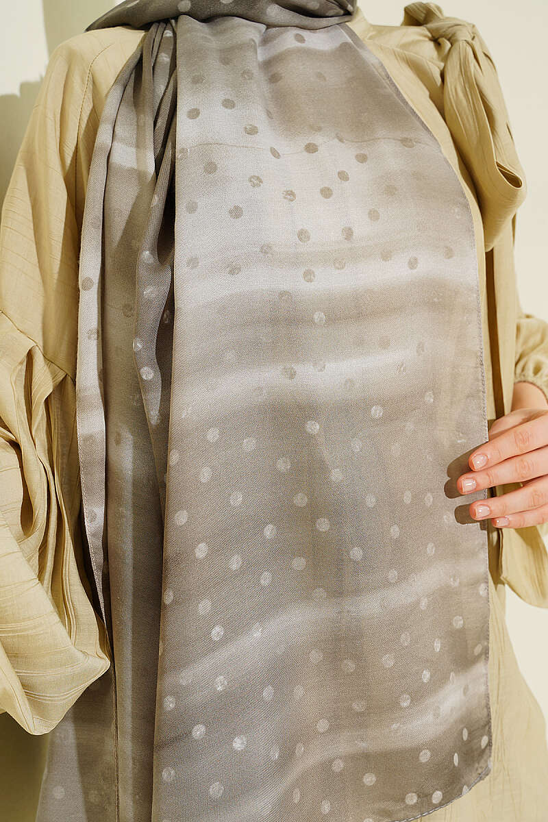 Polka Dot Ombre Shawl - Stone Grey
