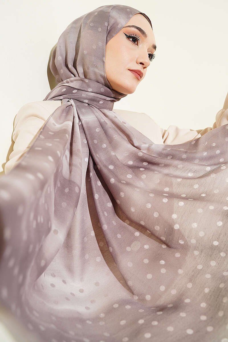 Polka Dot Ombre Shawl - Mink