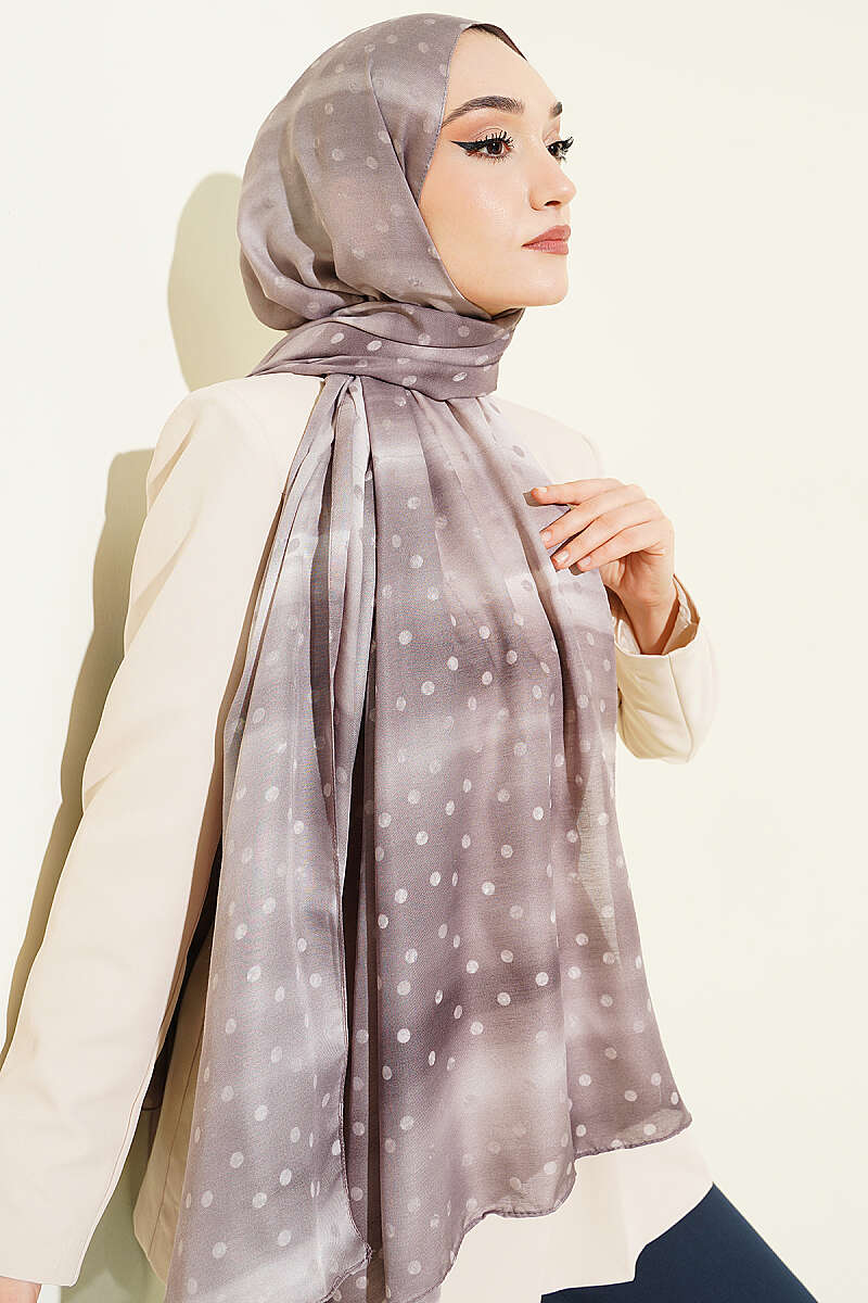 Polka Dot Ombre Shawl - Mink