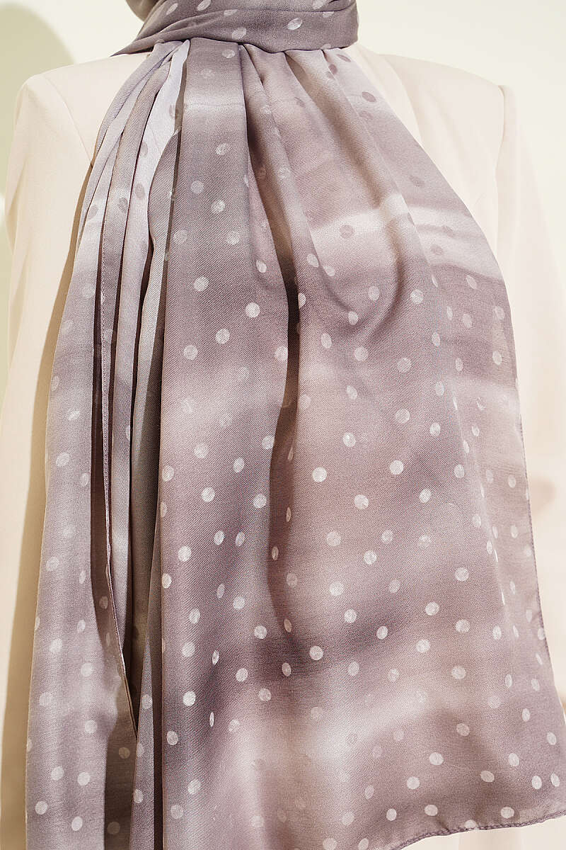 Polka Dot Ombre Shawl - Mink