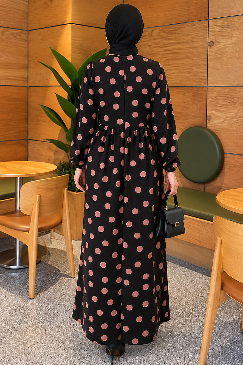 Polka Dot Ruffled Dress - Powder