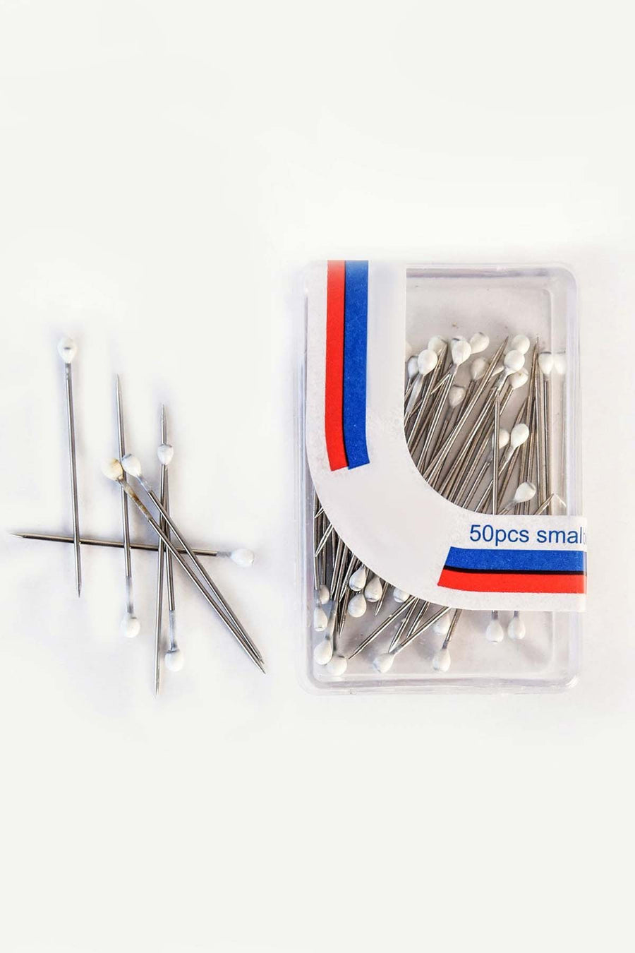 Hijab Pins with Coloured Heads - White