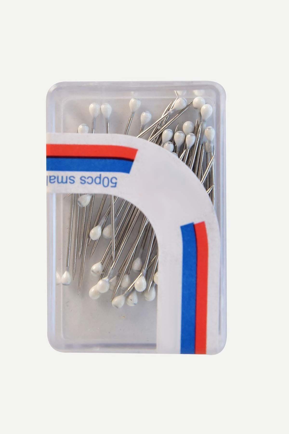 Hijab Pins with Coloured Heads - White