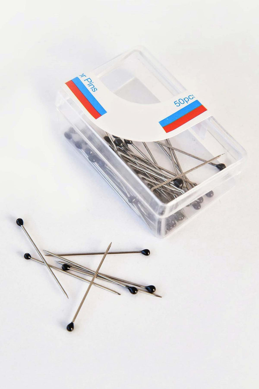 Black Hijab Pins with Coloured Heads - Black