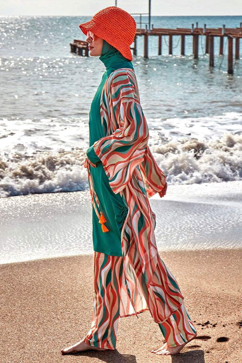 Patterned Beach Pareo - Green