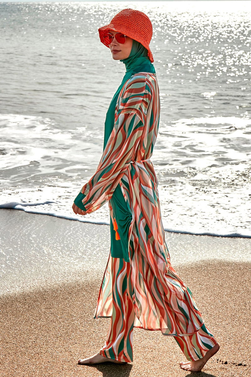 Patterned Beach Pareo - Green