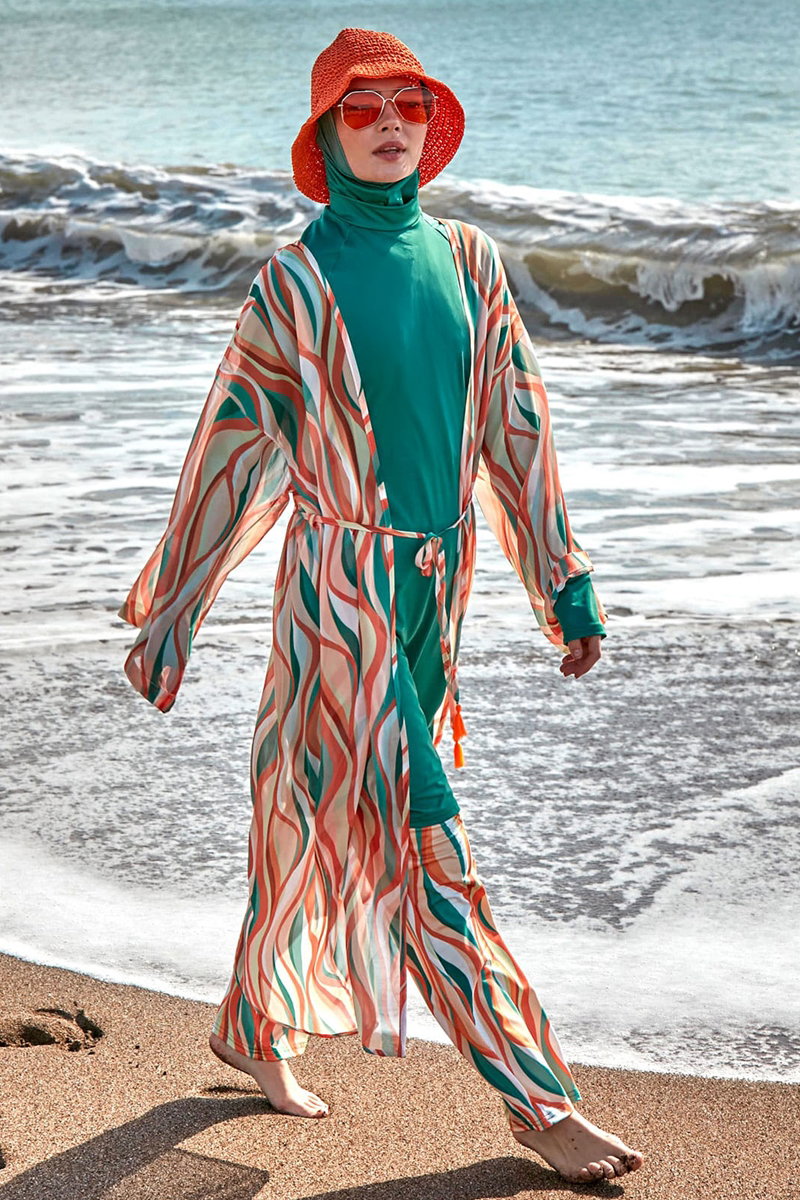 Patterned Beach Pareo - Green