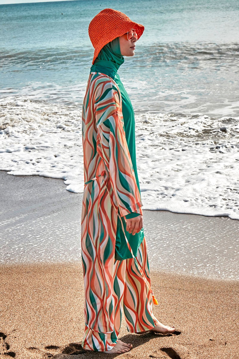 Patterned Beach Pareo - Green