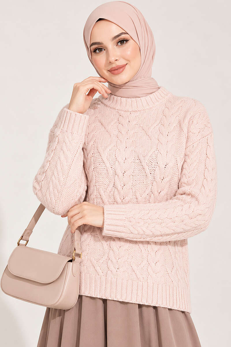 Cable-Knit Sweater - Powder