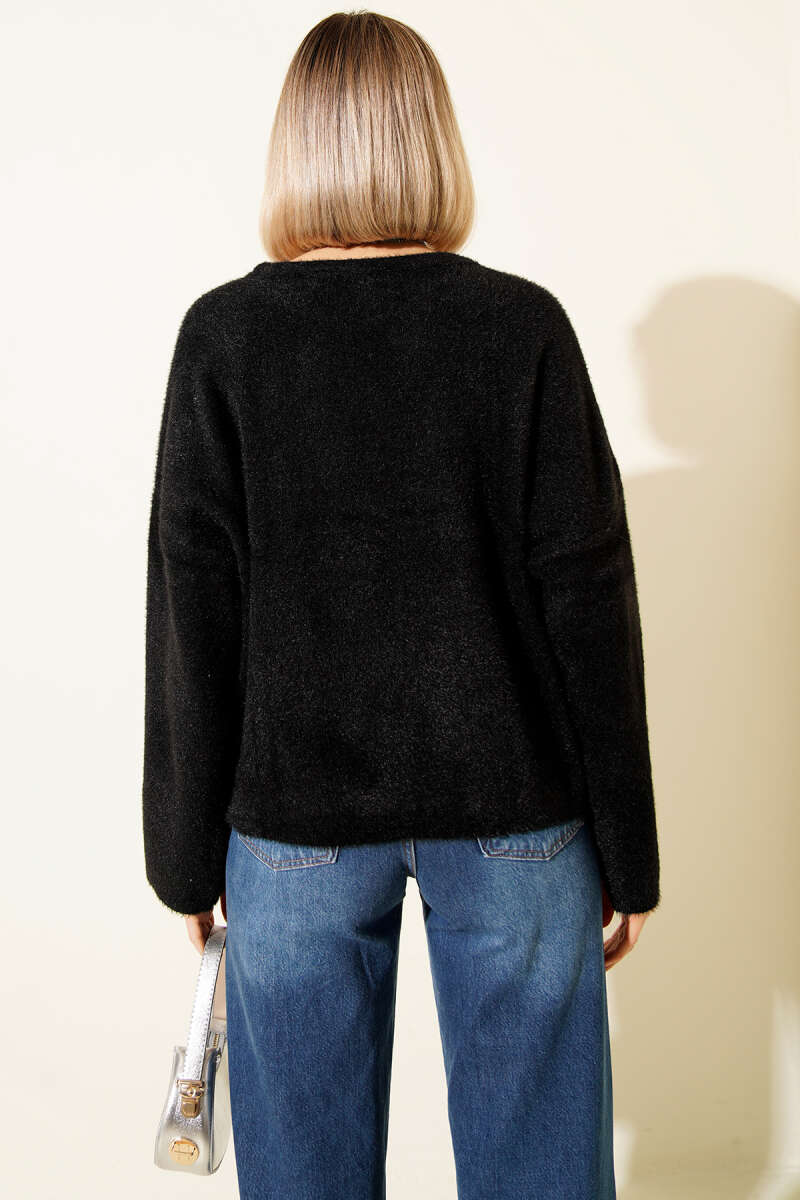 Basic Fluffy Sweater - Black