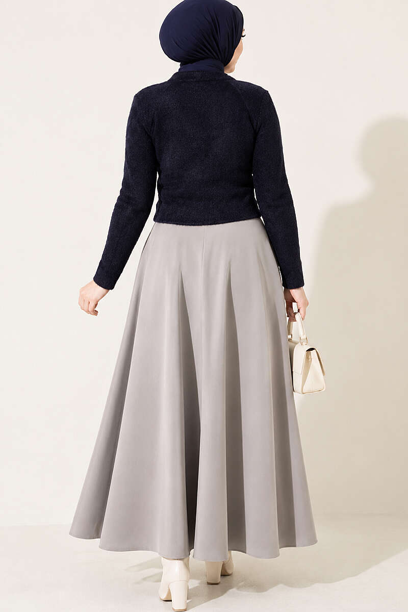 Short Brushed Button Cardigan - Navy