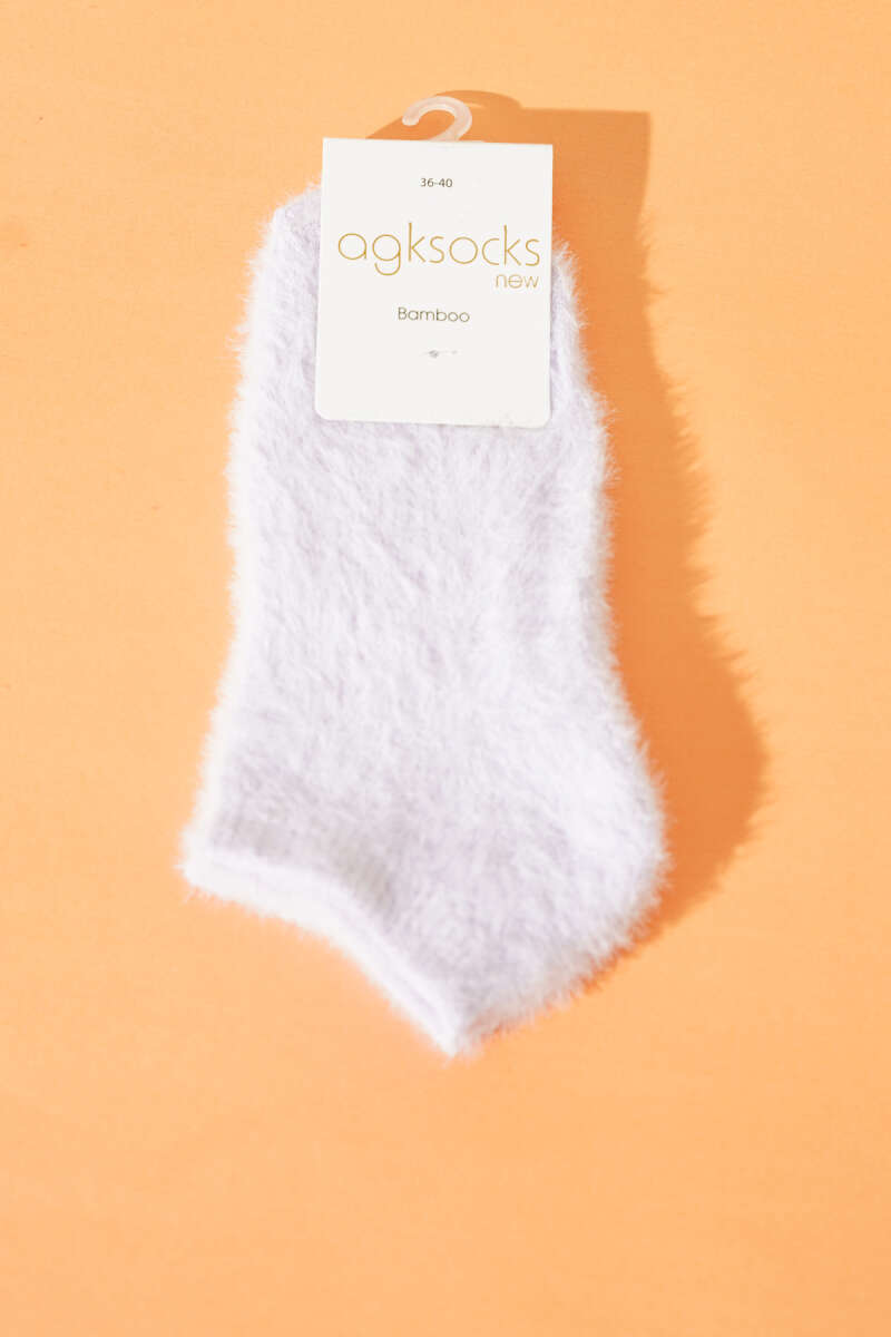 Fluffy No-Show Socks - Lilac
