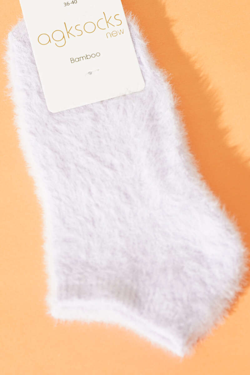 Fluffy No-Show Socks - Lilac
