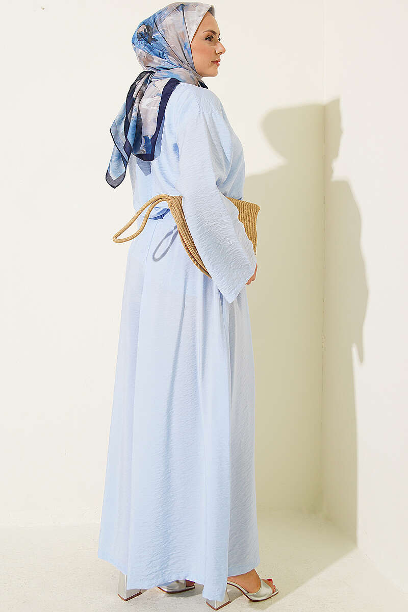Two-Piece Set with Loose Trousers - Light Blue
