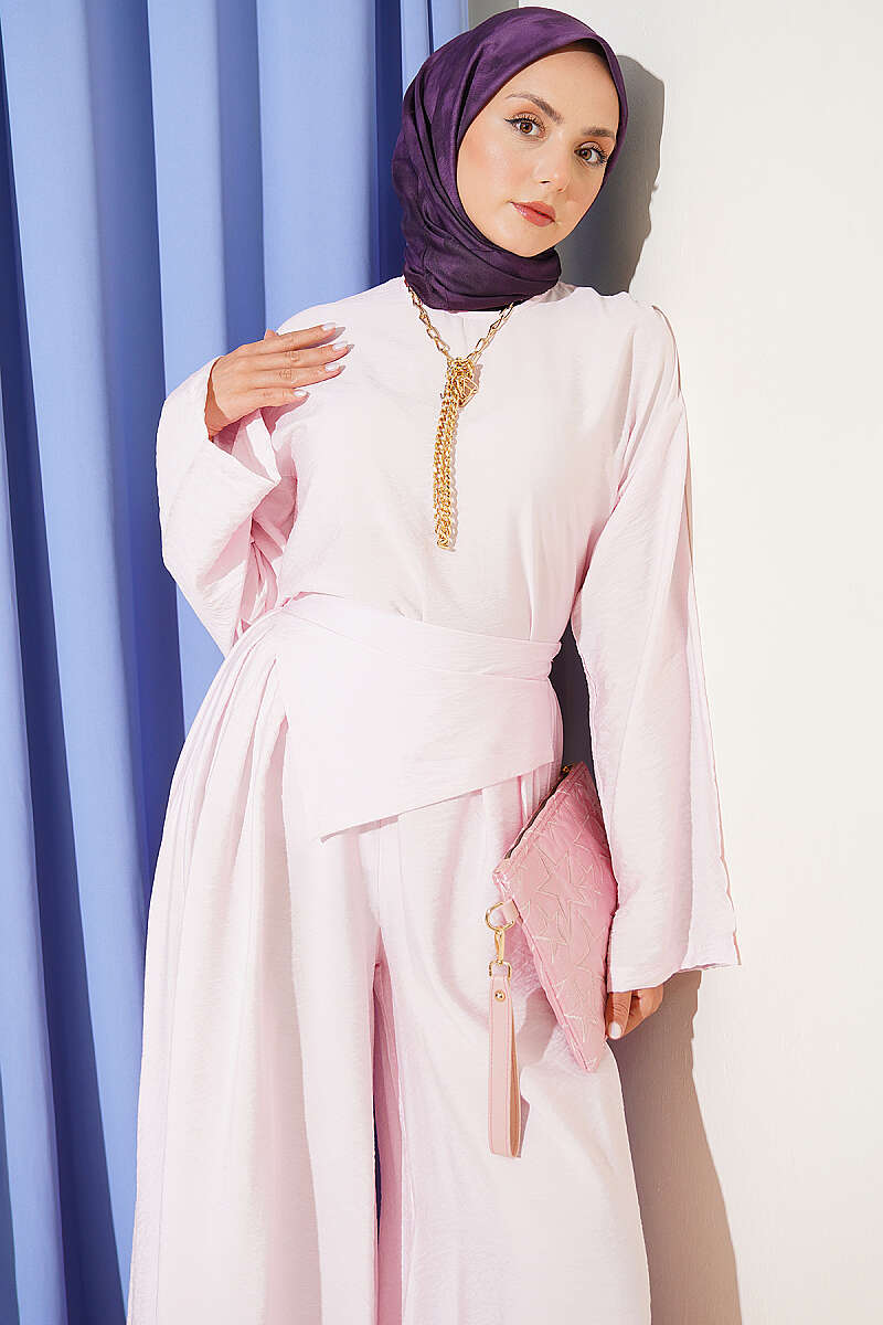 Two-Piece Set with Loose Trousers - Pink