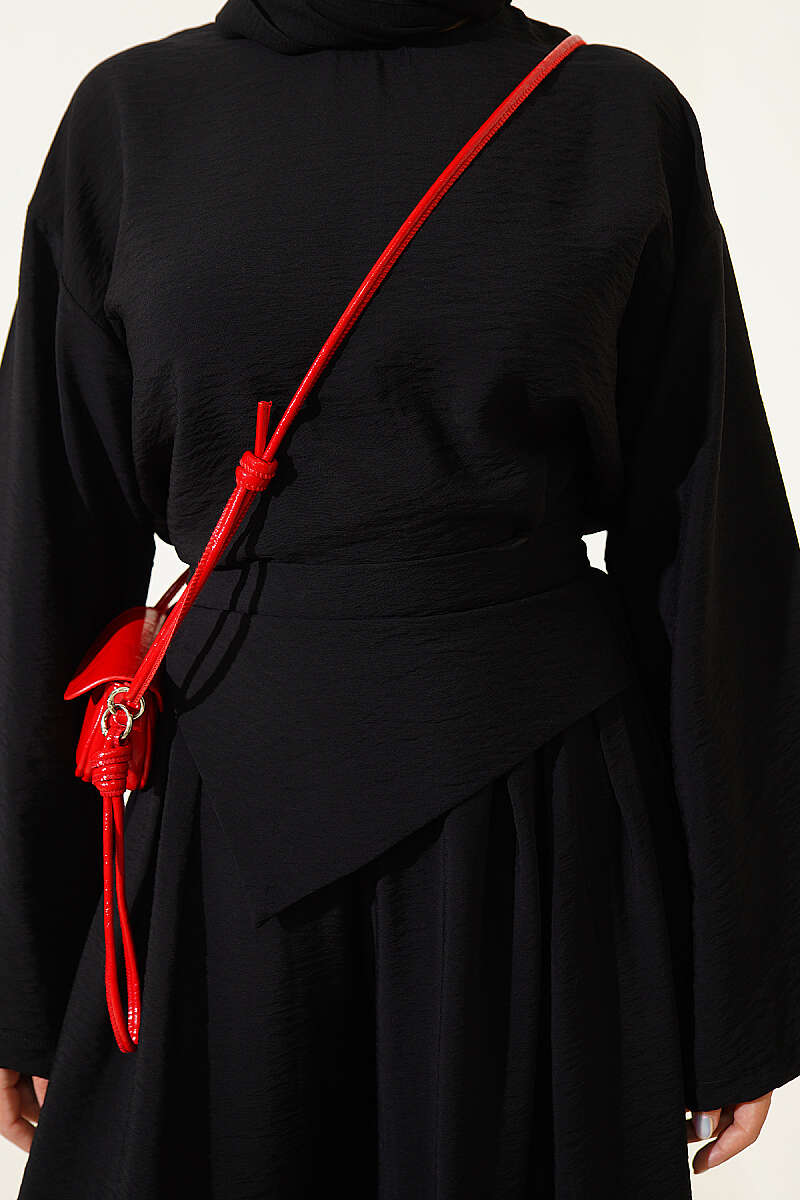 Two-Piece Set with Loose Trousers - Black