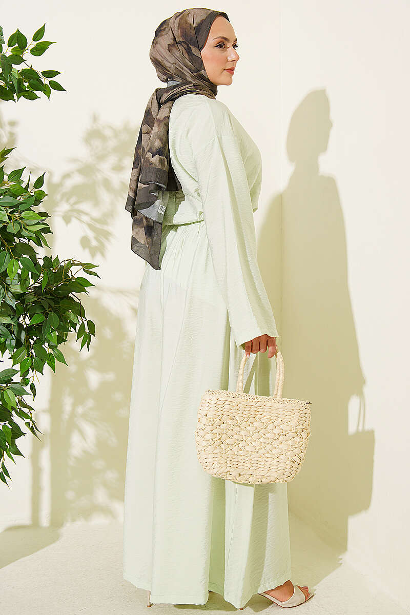 Two-Piece Set with Loose Trousers - Aqua Green