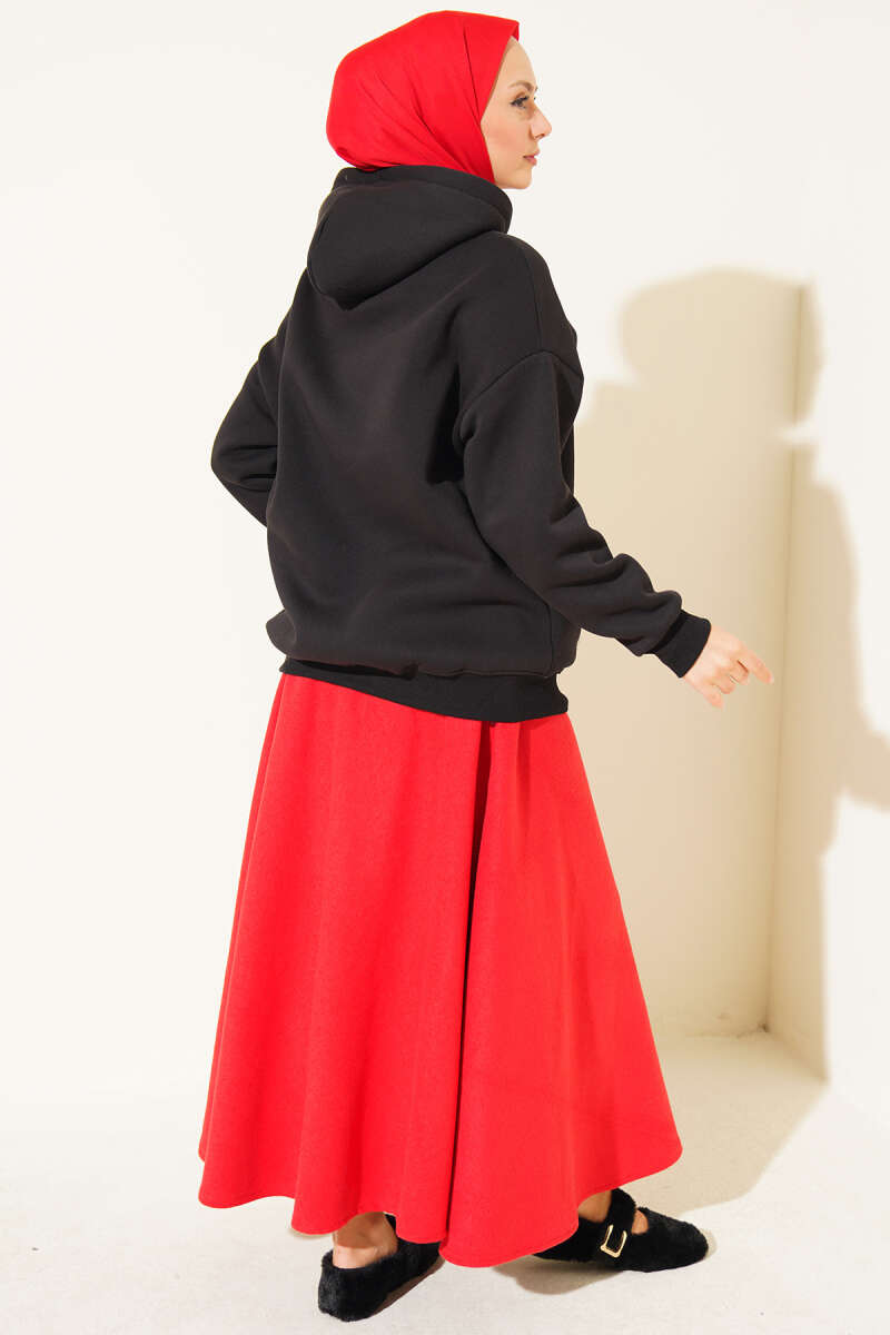 Brushed-Back Zip-Up Cardigan - Black