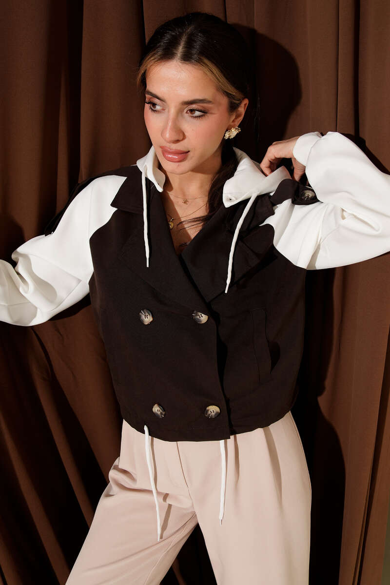 Short Hooded Scuba Trench - Brown