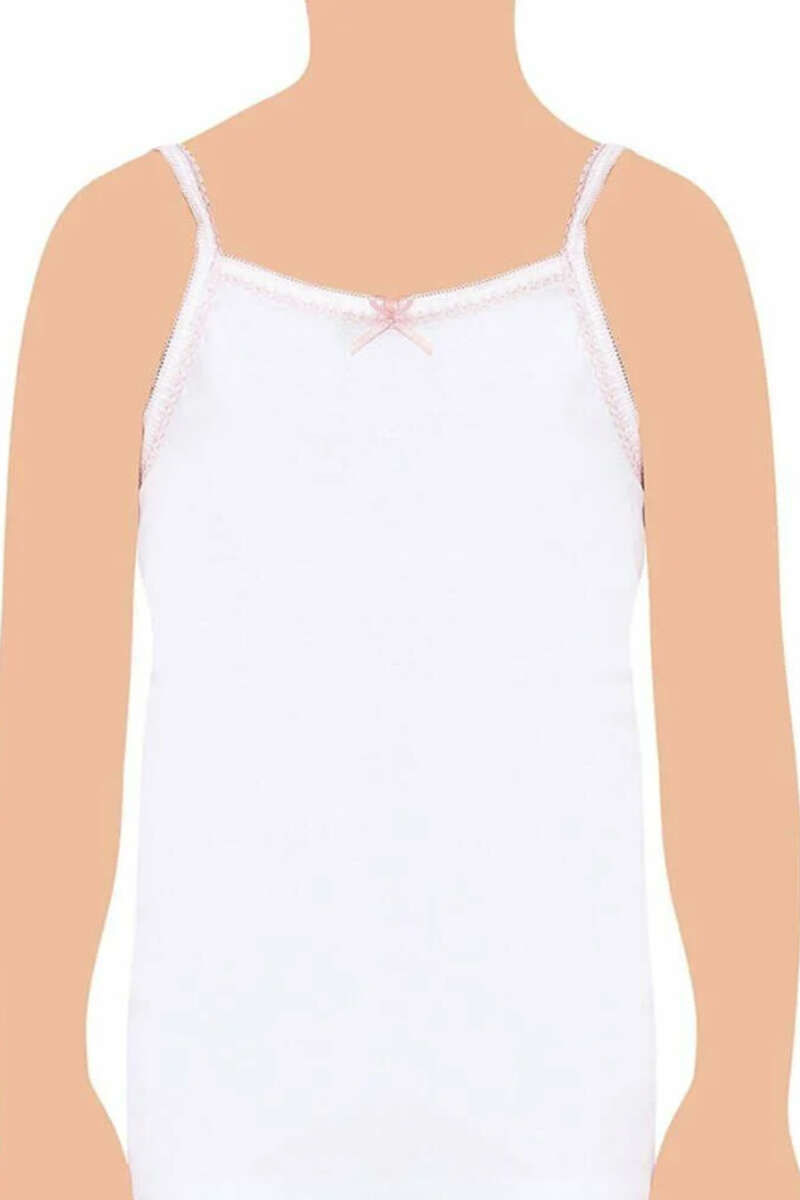 Girls' 12-Pack Lace-Trim Strappy Vests - White