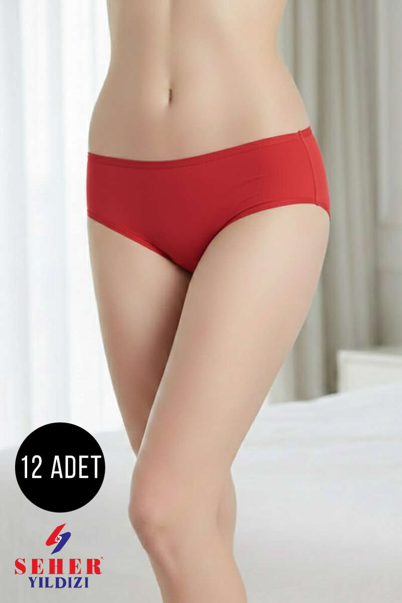 Seher Yıldızı 12-Pack Ribbed Boyshorts - Red