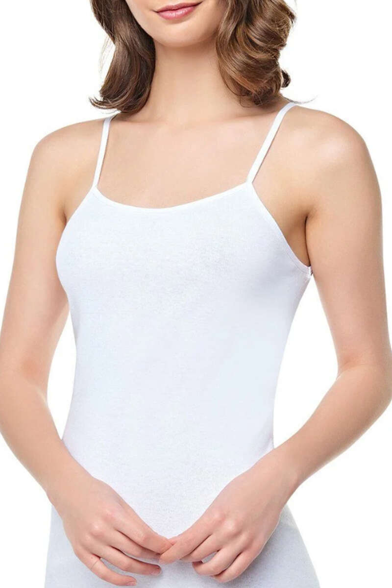 Seher Yıldızı 6-Pack Spaghetti-Strap Vests - White