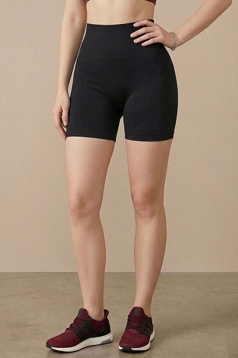 Short Shaping Sports Leggings - Black