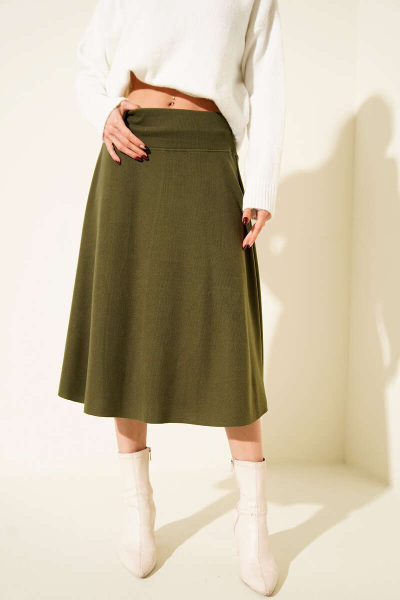 Salonica Midi Skirt - Khaki