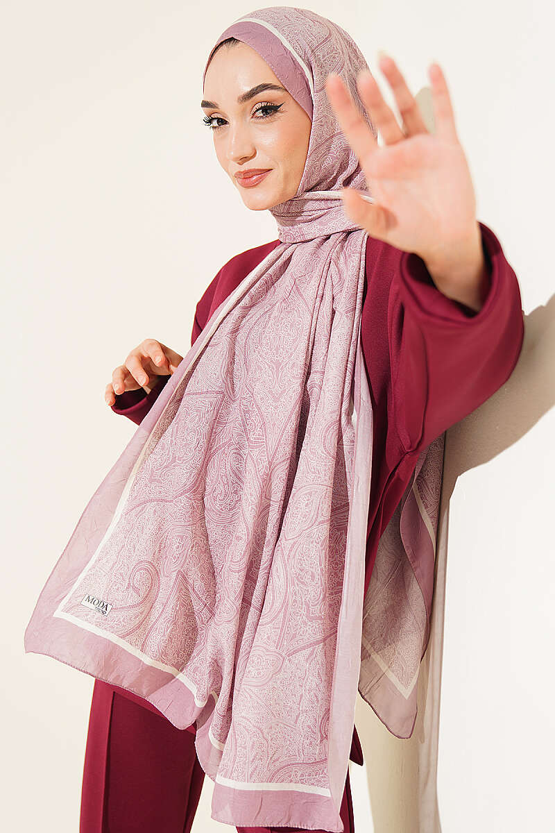 Striped Ethnic Pattern Shawl - Powder