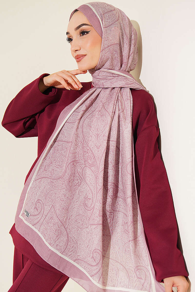 Striped Ethnic Pattern Shawl - Powder