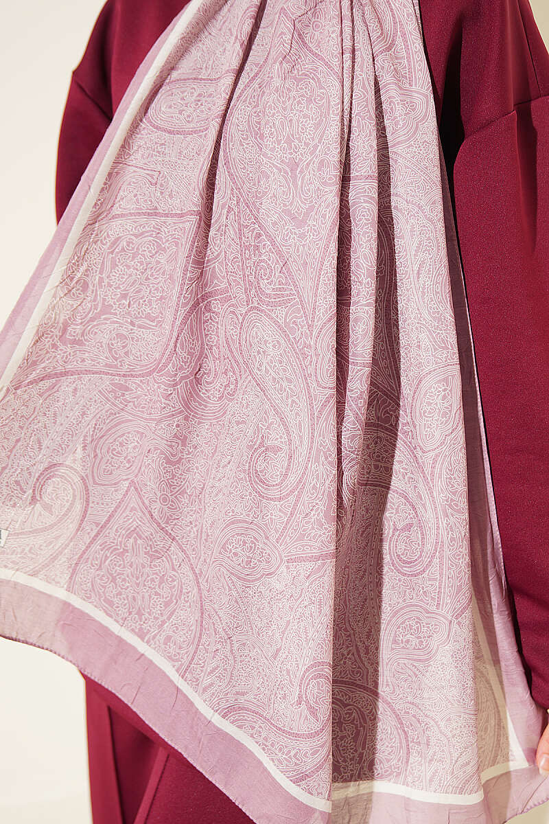 Striped Ethnic Pattern Shawl - Powder