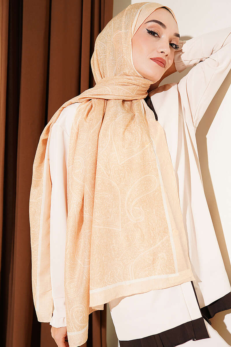 Striped Ethnic Pattern Shawl - Yellow