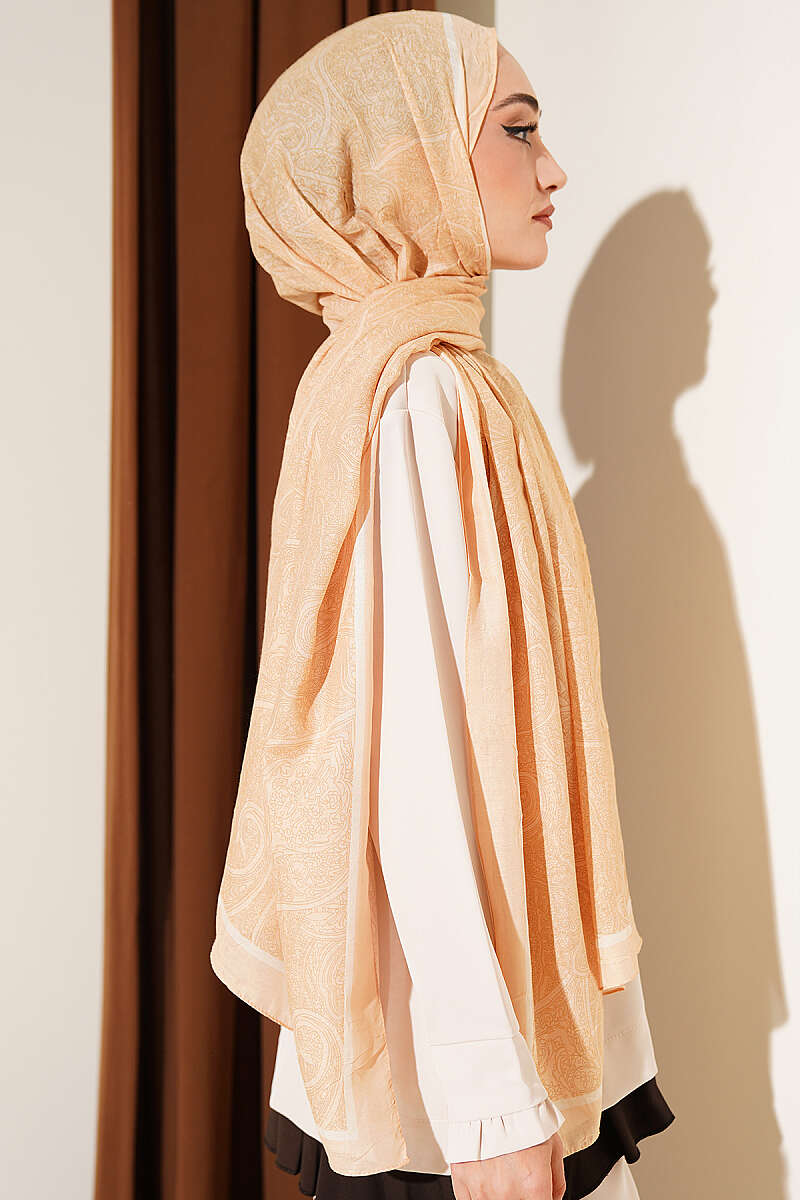 Striped Ethnic Pattern Shawl - Yellow