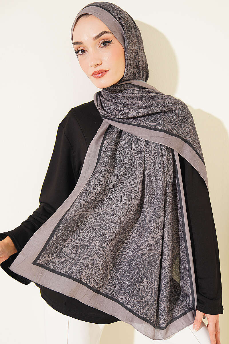 Striped Ethnic Pattern Shawl - Black-Mink