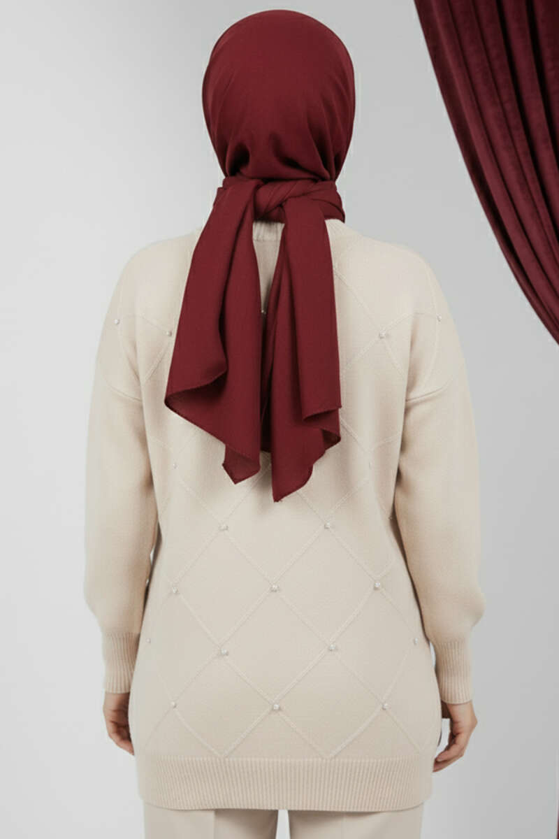 Scattered-Stone Knit Tunic - Stone