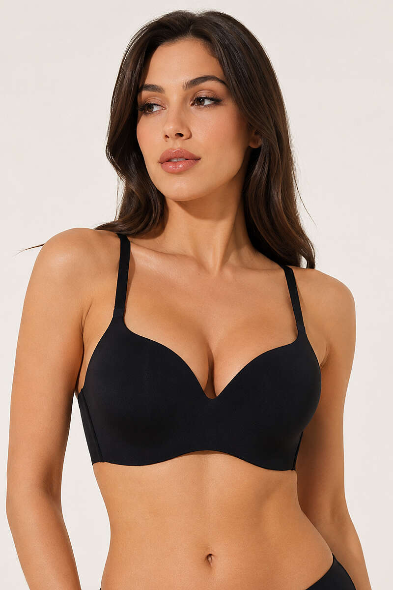 Seamless Unpadded Zero-Feel Bra - Black