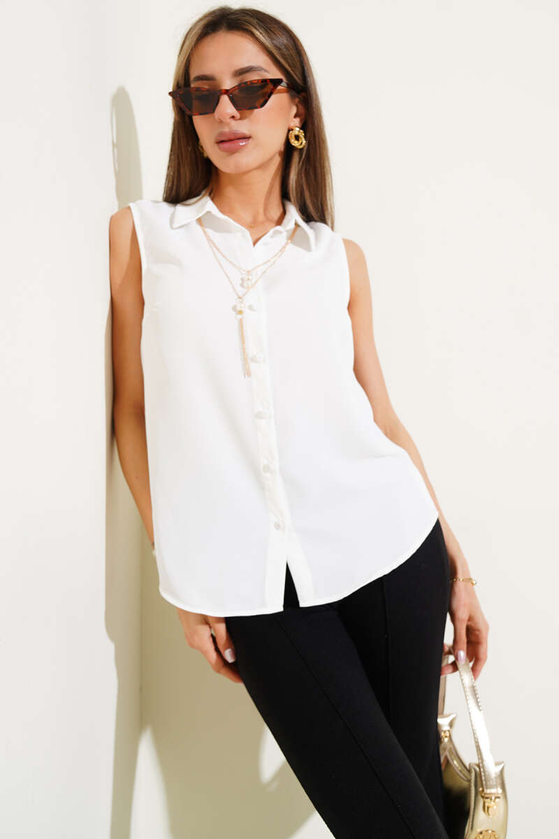 Sleeveless Shirt - Ecru