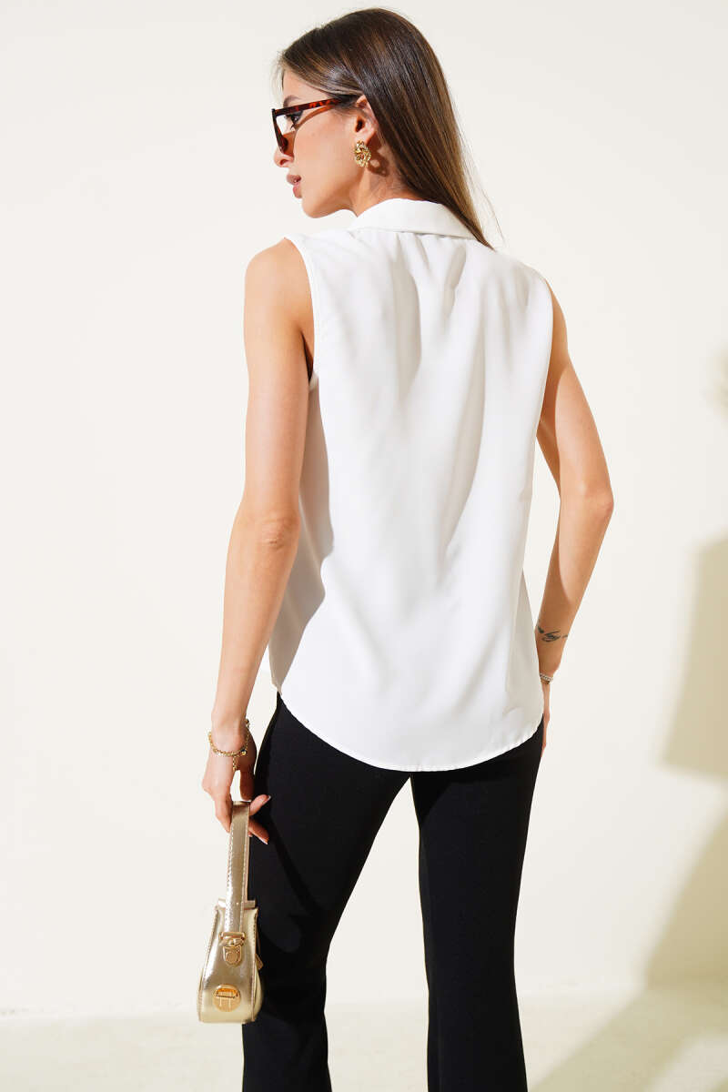 Sleeveless Shirt - Ecru