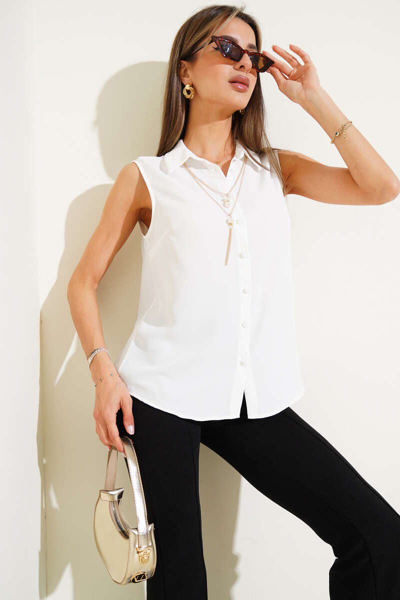 Sleeveless Shirt - Ecru