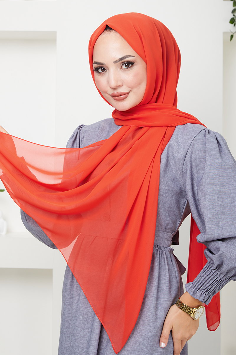 Chiffon Shawl - Orange
