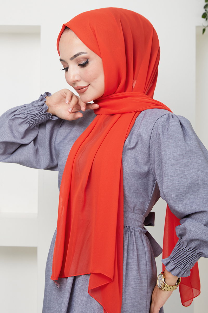 Chiffon Shawl - Orange