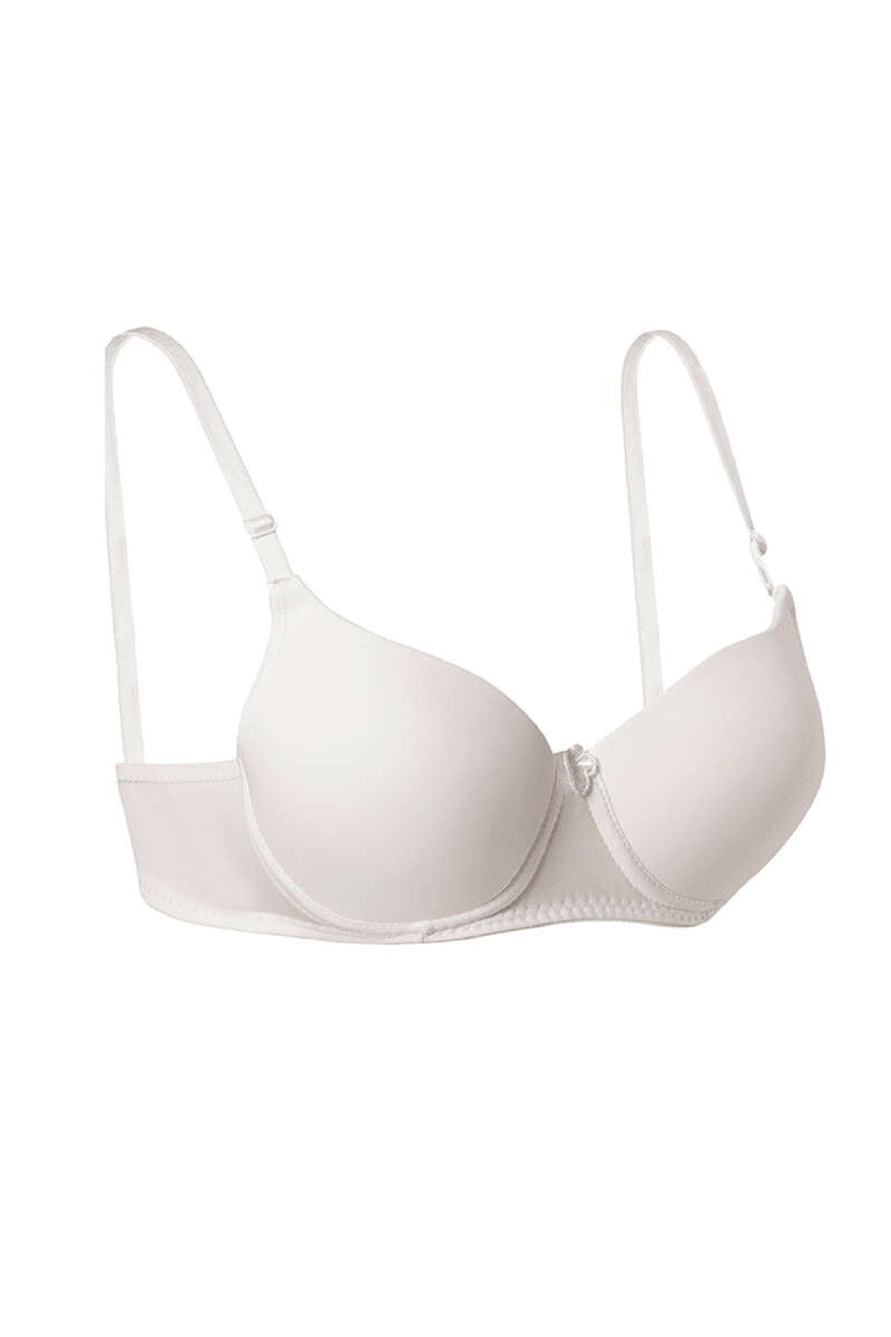 Padded Micro Bra with Silicone - Ecru