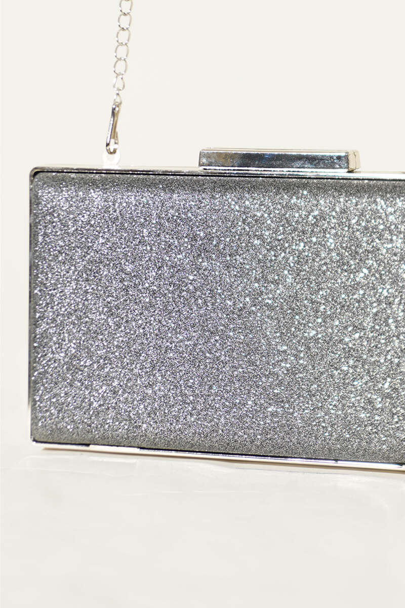 Glitter Clutch Bag - Smoke Grey