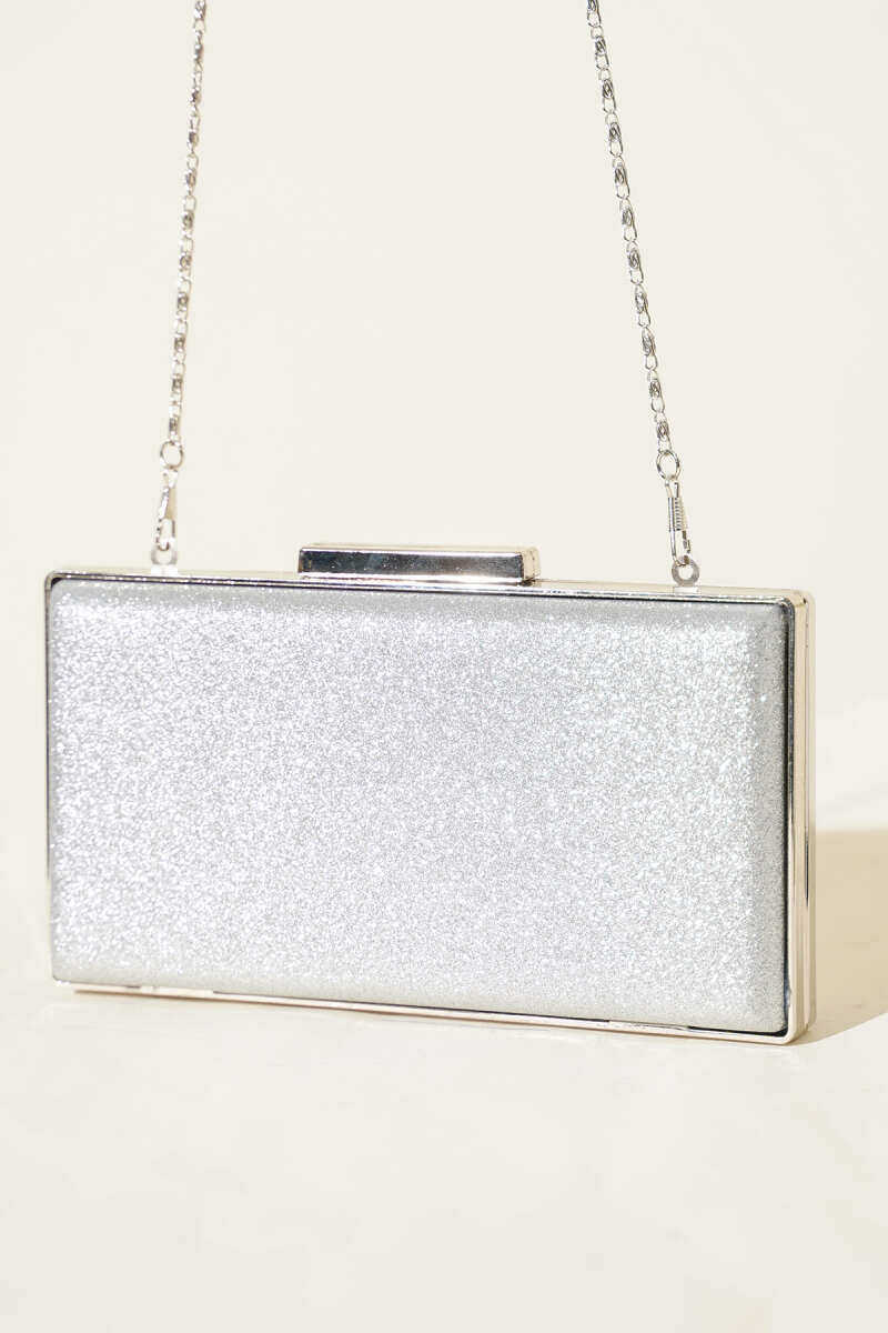 Glitter Clutch Bag - Silver