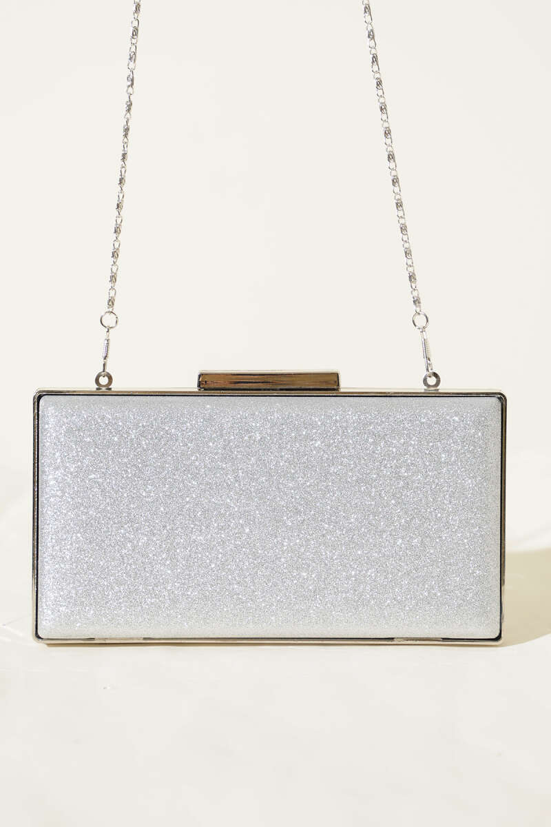 Glitter Clutch Bag - Silver
