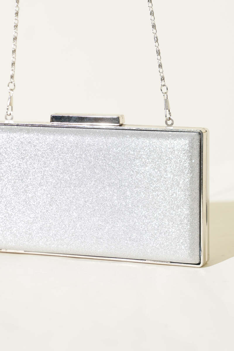 Glitter Clutch Bag - Silver